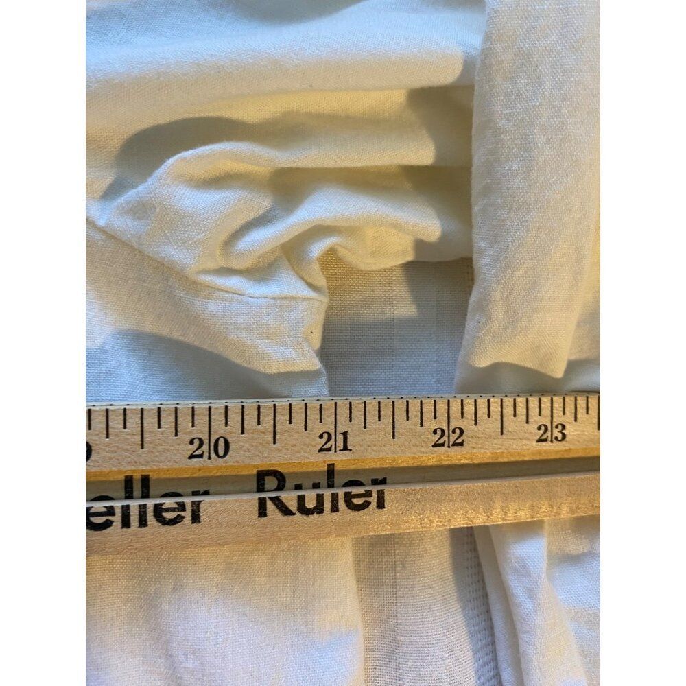 Time & Tru Women White Tunic Linen Blend Square Neck M Beach Coastal Grandma - Picture 9 of 12